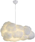 Modern Floating White Cloud Pendant Hanging Light Nordic Cotton Ceiling Light Fixture Girls Children's Living Room Bedroom Hotel Lobby Restaurant Clothing Store Chandelier (23.7Inch)