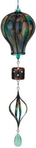 Regal Art & Gift Hot Air Balloon Solar Lantern – Hanging Solar-Powered LED Lights, Waterproof Portable Decorative Outdoor Lamp Made of Metal & Glass for Garden, Patios & Pathway – Green