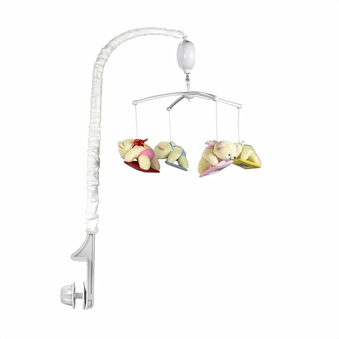 Baby Crib Mobile for Girls & Boys- Baby Mobile for Crib with 12 Lullabies, Hanging Plush Bear Toys & Nursery Decor, Crib Toys Hanging for Newborns