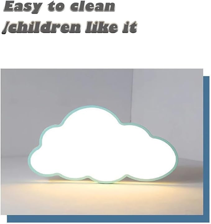 Dimmable LED Flush Mount Ceiling Light Fixture with Cloud Shape,22W 19Inch Close to Ceiling Lamp Modern Lights for Bedroom Kitchen, Blue Recessed Indoor Lighting 3000K-6000K Light Color Adjustable