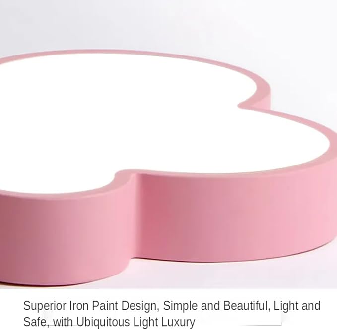 Modern Kids Room Ceiling Light,Close to Ceiling Light Fixtures with Remote Led Ceiling Lamp,Ceiling Lighting Fixture for Kids Bedroom/Kindergarten/Hallway/Balcony (Pink, 19in)