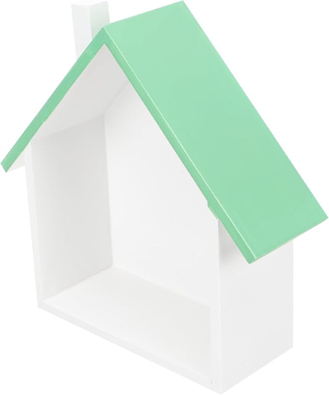 Uonlytech Unique House-Shaped Floating Shelf Wooden Wall-Mounted Storage Rack for Bedroom Sundries Display Practical and Stylish Wall Decor for Living Office Kitchen