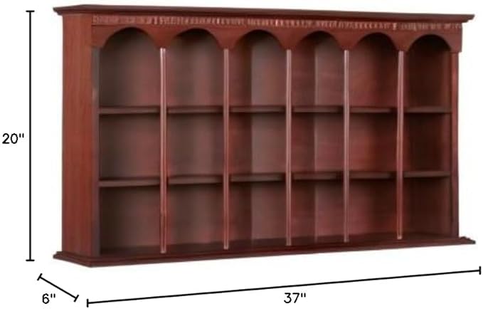 Touch of Class Mackenzie Wall Curio Shelf - Made of Wood - Elegant Display - Mounted Wooden Furniture Shelves for Living Room, Kitchen