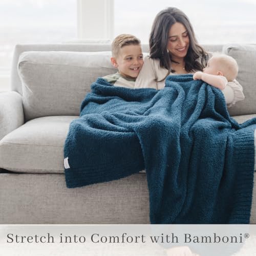 SARANONI Bamboni Luxury Throw Blanket | Super Soft Plush Home Decorative Comfy Blankets for Sofa, Couch or Bed | Blue, Large - 50" x 60"