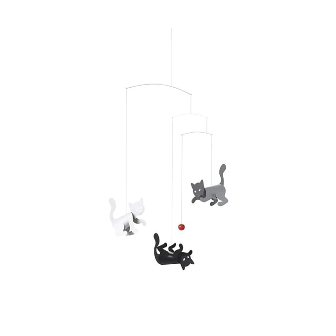 Kittycats Hanging Nursery Mobile - 20 Inches - High Quality Plastic - Handmade in Denmark by Flensted