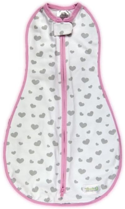 Woombie Original Baby Swaddling Blanket - Soothing, Cotton Baby Swaddle with Zipper - Wearable Newborn Blanket, My Love, 5-13 lbs