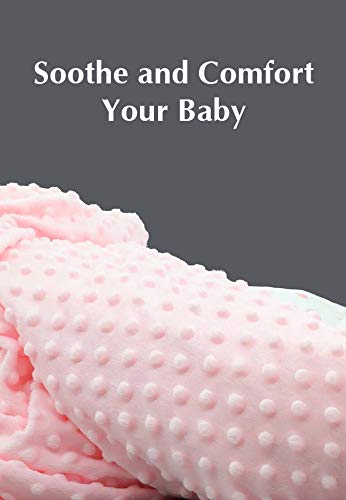 American Baby Company Heavenly Soft Chenille Receiving Blanket, 2-Layer Design with Minky Dot & Silky Satin, Pink, 30" x 40" for Boys and Girls