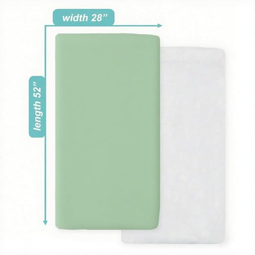 American Baby Company 2 Pack Fitted Crib Sheets 28" x 52", 100% Polyester Ultra Soft Microfiber, White/Green, for Boys and Girls, Fits Crib and Toddler Bed Mattresses