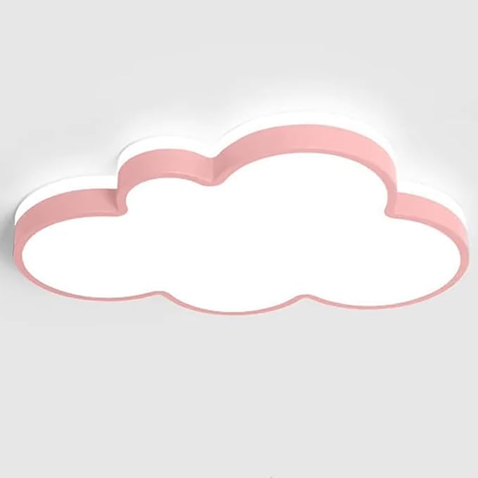 Cloud Shape LED Ceiling Light Fixture,19 Inch Modern Recessed Ceiling Lights,Dimmable Light,Pink 22W 3000K-6000K Close to Ceiling Lighting Flush Mount Living Room Bedroom