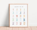 OZCONO Count 20 Learning Poster, Bright Numbers Chart Kids, Preschool Wall Decor Art, Homeschool Education Guide (Unframed) (11x14)