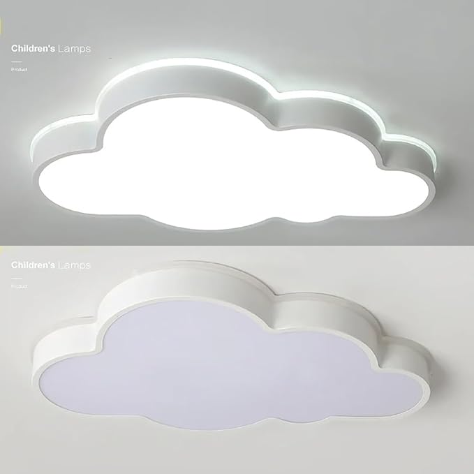 Dimmable LED Flush Mount Ceiling Light Fixture with Cloud Shape,22W 19Inch Close to Ceiling Lamp Modern Lights for Bedroom Kitchen, White Recessed Indoor Lighting 3000K-6000K Light Color Adjustable