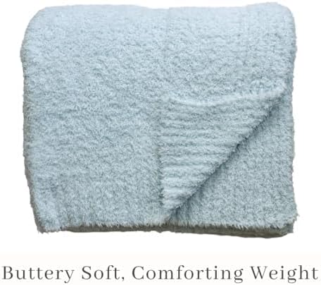 SARANONI Bamboni Luxury Throw Blanket | Oversized Super Soft Plush Home Decorative Comfy Blankets for Couch or Bed | Sky Blue - X-Large 60” x 80”