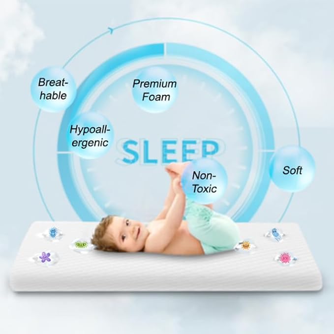 Lisara Baby Bassinet Mattress Pad, 33 x 19 Dual Sided Gel Memory Foam Mattress with Waterproof, Removable Ice Silk Cover, Fit for ANGELBLISS/Jimglo 3 in 1 Bassinet, BabyBond and Cowiewie Bassinet