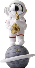 Paimuni Figurine Home Decor Resin Astronaut Statue Collectible Spaceman Sculpture Decorative Music Ornament for Desktop Bookshelf Office Living Room