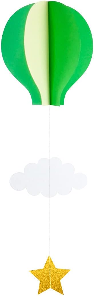 Colorful Hot Air Balloon Hanging Paper Decoration（4pack）- Large Hot Air Balloon with Clouds Stars Hanging Paper Garland Party Streamers for Kids Bedroom Decor, Wedding Birthday Party Supplies