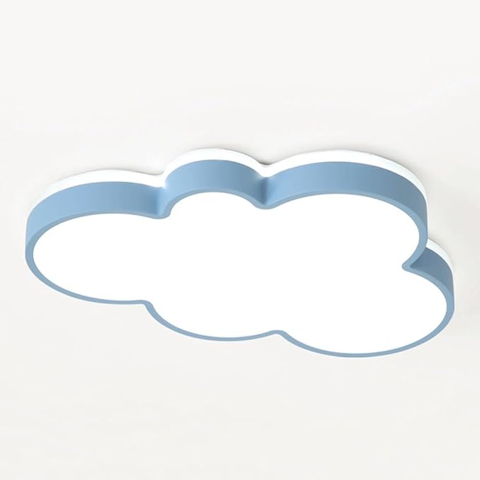 Cute Cloud LED Ceiling Light Fixture, Blue & White Flush Mount Lamp, Modern Eye-Caring Lighting for Kids’ Bedroom, Nursery, Baby Room, Playroom Decor(Blue,58cm)