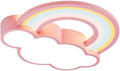 Cute Pink Cloud Rainbow LED Ceiling Light Dimmable Tri-Color Flush Mount Fixture 50CM for Kids Room Girls Bedroom Nursery Playroom Modern Decor Lighting