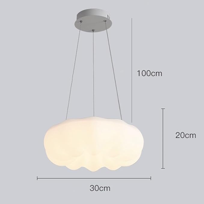 Cloud Shape Pendant Light White PE Plastic Finish Kids Room Ceiling Lighting Modern Nursery Lamp Fixture for Bedroom Study Room Decor LED Warm White Tricolor Options