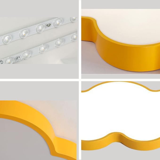 LED Ceiling Light Fixture,23 Inch Modern Cloud Shape Recessed Ceiling Lights, Dimmable Light,Yellow 36W Close to Ceiling Lighting Flush Mount Living Room Bedroom,3000K-6000K