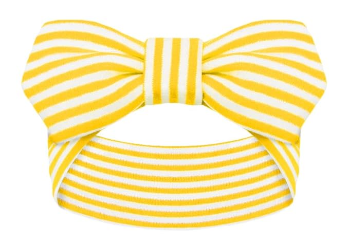 Creative Knitwear UTC Mocs Tennessee Chattanooga Infant Girls Gold/White Striped Hair Knot Headband Embroidered Logo - Size Newborn - 4T