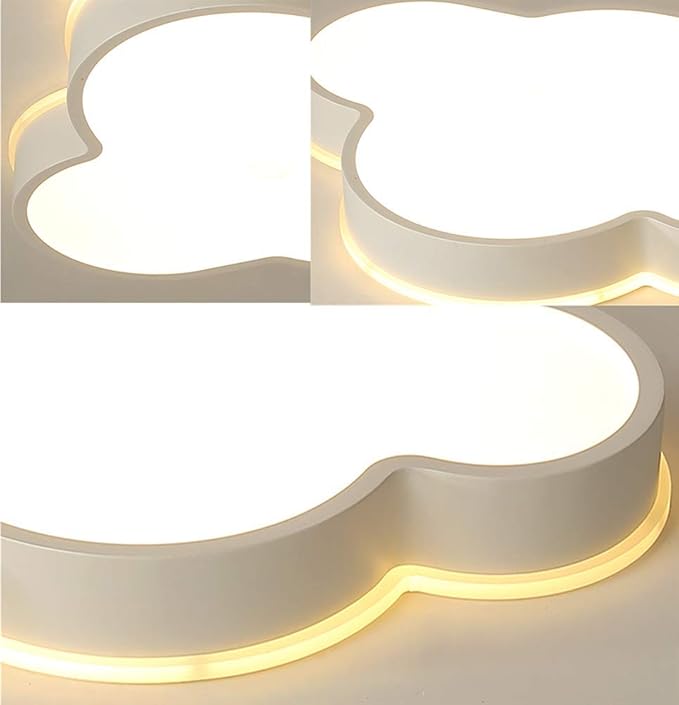 LAKIQ Modern Creative Acrylic LED Lights Cloud Shape Children Room Ceiling Light Flush Mount Ceiling Chandelier Lighting Fixture for Kids Bedroom Kindergarten Living Room(21.5'',Warm Light)