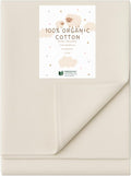Organic Crib Mattress Protector - Flat Sheet Water Resistant Liner Pad, Breathable, Skin Friendly, Chemical-Free Pure Cotton [GOTS-Certified] for Playard (38"x26") - Pack of 1