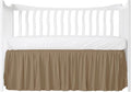 Crib Bed Skirt Dust Ruffle with Split Corners, 100% Cotton, Taupe Nursery Crib Skirt for Baby Boys or Girls, 28x52, 14" Drop, Toddler Bed Skirt, Baby Bedding, Crib Sheet Skirt, Soft & Breathable