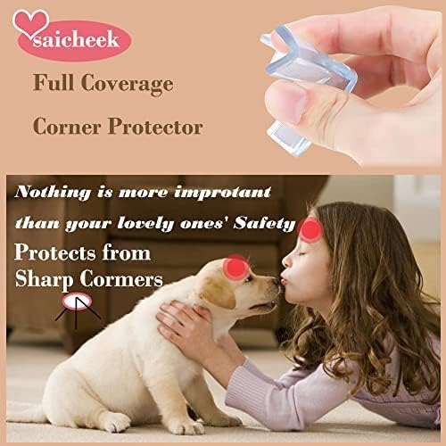 4Pcs Small(Length: 1.4inch) Silicone Corner Protector Baby Proofing,Table Corner Protectors for Baby,Strong Adhesive T Shaped Baby Head Protector Table Corner Protectors for Furniture (4)