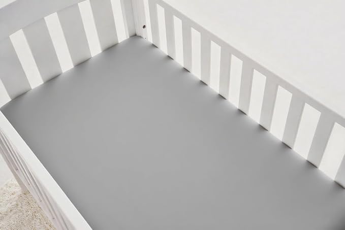 American Baby Company 2 Pack Fitted Crib Sheets 28" x 52", 100% Polyester Ultra Soft Microfiber, Gray/Navy, for Boys and Girls, Fits Crib and Toddler Bed Mattresses