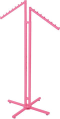 SSWBasics Hot Pink 2-Way Clothing Display Rack - Sleek Retail Clothing Rack with Slant Arms for Garment Display (48"-72"H 3" Increments) - Sturdy Clothes Rack for Boutique, Thrift Store, and Retail