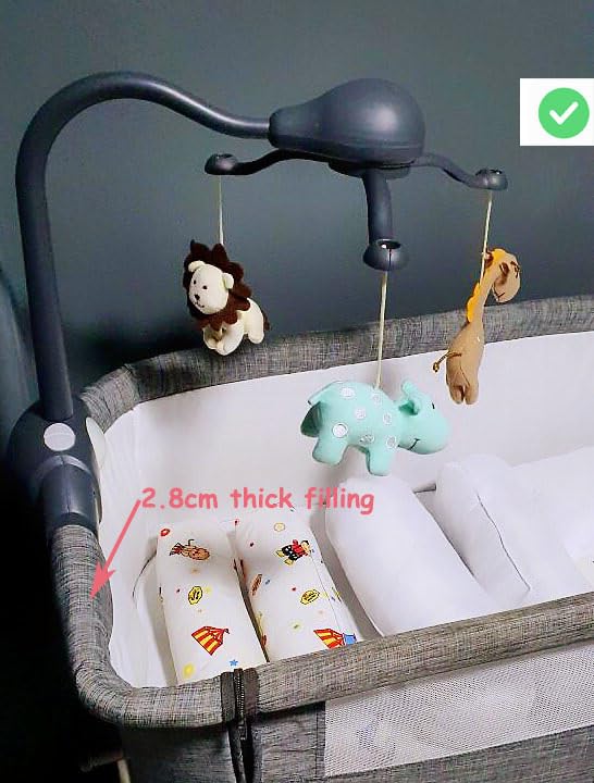 Baby Girl Crib Mobile for Pack and Playpen,Pink Bassinet Mobile with Music,Rotation,Nursy Lights,Natural Sounds,Timer Function,Starlight Projection,Pack n Play Crib Mobile for Baby