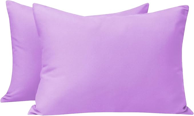 NTBAY Microfiber Toddler Pillowcases with Envelope Closure, 2 Pack 100% Brushed Microfiber Super Soft Travel Kids Nursery Pillow Cases, 14"x20" Fits Pillows Sized 12"x16" 13"x18" 14"x19", Light Purple