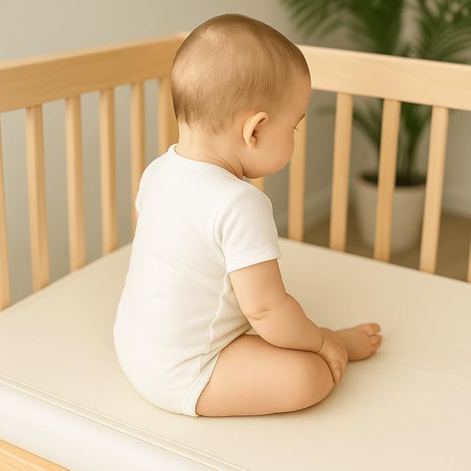 Organic Crib Mattress Protector - Flat Sheet Water Resistant Liner Pad, Breathable, Skin Friendly, Chemical-Free Pure Cotton [GOTS-Certified] for Playard (38"x26") - Pack of 2