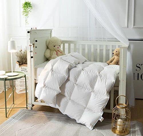 Continental Bedding Toddler Comforter, 100% Microfiber Down Duvet Insert, Sleep Blanket with Cotton Shell, Fits Standard Crib, Toddler Bed, 33x42 Inches, White