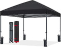 ABCCANOPY Pop Up Canopy - Outdoor Patio Portable Canopy Tent Heavy Duty for Backyard and Deck with 4 Sandbags(Black, 8x8)