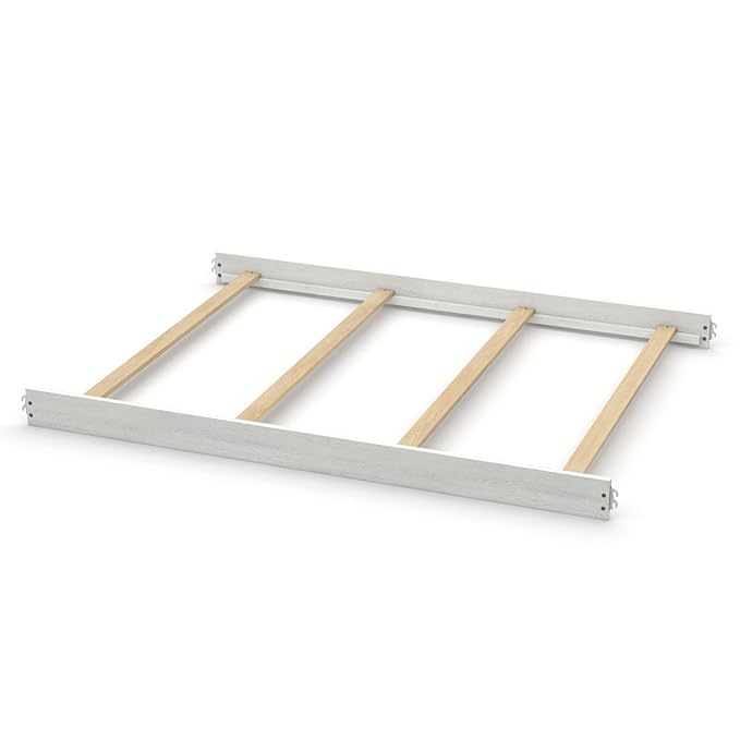 Full-Size Conversion Kit Bed Rails for Evolur Cribs - Solid Wood Crib Convertible Kit to Kids Bed - Transitional Style Rails & Easy-to-Install Child Essentials for Safety (Brushed White)