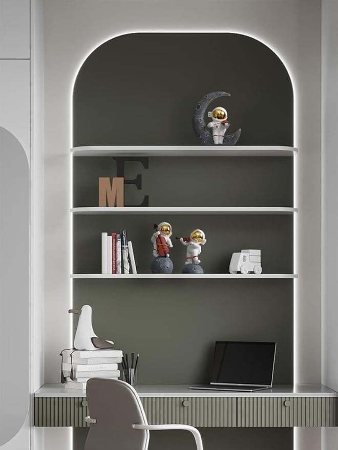 Paimuni Figurine Home Decor Resin Astronaut Statue Collectible Spaceman Sculpture Decorative Music Ornament for Desktop Bookshelf Office Living Room