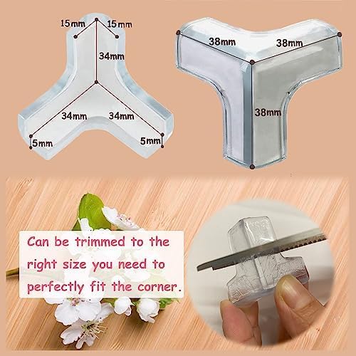 4Pcs Small(Length: 1.4inch) Silicone Corner Protector Baby Proofing,Table Corner Protectors for Baby,Strong Adhesive T Shaped Baby Head Protector Table Corner Protectors for Furniture (4)