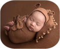 Vemonllas Newborn Baby Boy Girl Photography Props Bow Wrap, Posing Aid, Hat and Blanket Set of 4 Pcs