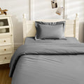 3 Piece Toddler Sheet Set,Dark Grey Basics Bed Sheet Set for Toddler,Microfiber 3-Piece Sheet Set Soft Breathable Crib Bedding Set for Kids,Includes Flat Sheet, Fitted Sheet, Pillowcase
