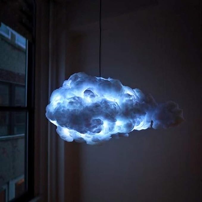 Cloud Chandelier, Modern White Cloud Pendant Light Fixture with 3 LED Bulbs for Bedroom, Nursery, Kids Room, Playroom, Living Room, Dining Room, Farmhouse, Contemporary Style(19.69")