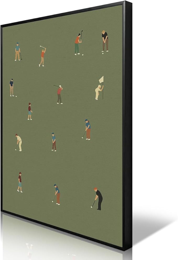 Golf Canvas Wall Art, Baby Boy Nursery Sports Posters, Animal Athletes Elephant Rabbit Pictures, Little Legend Charming Quote Print, Kids Bedroom Golf Course Wall Decor 8x12in Unframed