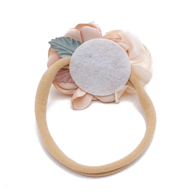 cherrboll 4pcs Baby Girl Flower Headbands, Super Soft & Stretchy Nylon Floral Hairbands for Newborn Toddler