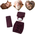 Vemonllas Newborn Baby Boy Girl Photography Props Bow Wrap, Posing Aid, Hat and Blanket Set of 4 Pcs