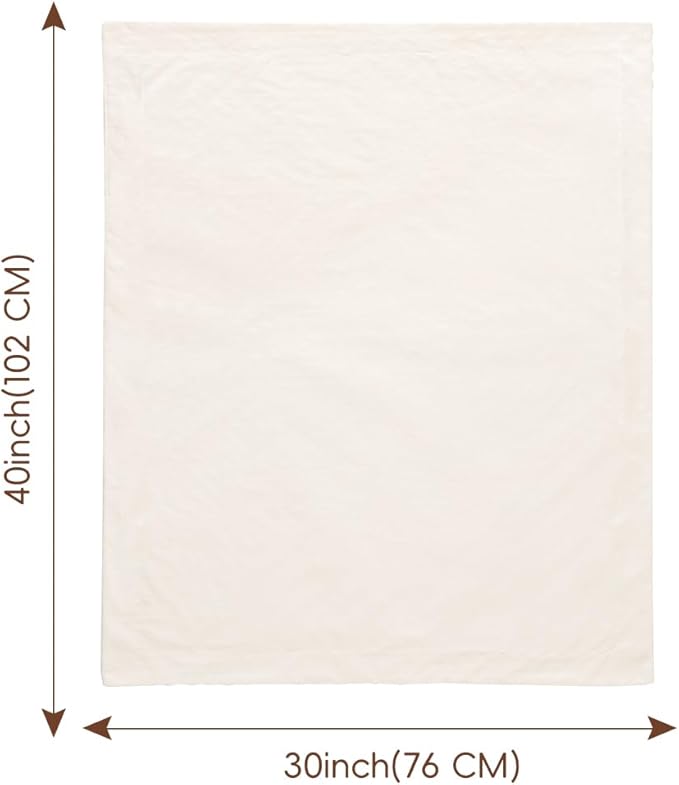 david's kids Micro Fleece Minky Baby Blanket for Girls with Double Layer and Soothing Raised Dots, Breathable and Soft Lightweight Receiving Blanket for Newborns 30x40 Inches, Cream