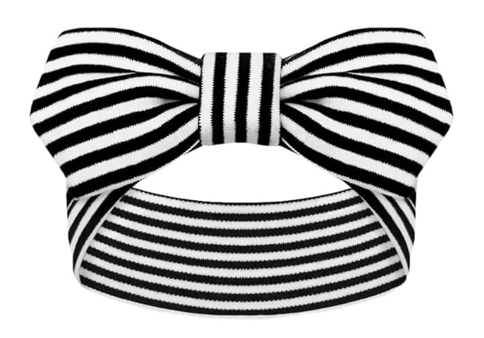 Creative Knitwear Texas Tech Red Raiders Infant Girls Black/White Striped Hair Knot Headband Embroidered Logo - Size Newborn - 4T