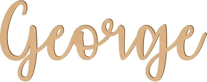 2.5 Inch Tall Custom Word Scroll Script Cursive Font Affection, Choose Wood Material for Names, Unfinished Initials Craft, Kid's Room Sign, Wall Plaque (2.5")