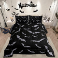 Erosebridal Happy Halloween Comforter Set for Kids Youth Grey Bats Bedding Set Gothic Spooky Quilt Twin Size Cartonn Bed Decorative Bedding Comforter Sets with 1 Pillow Case