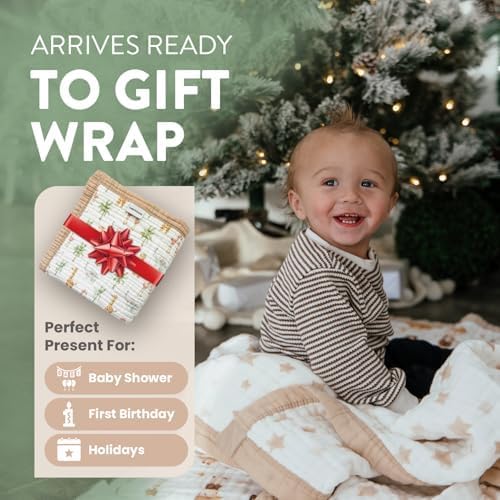 Organic Cotton Muslin Baby Blanket for Boys and Girls - Luxurious Soft Toddler Quilt for Swaddling - Gender Neutral Blanket - Baby and Toddler Gift - Rubber Duck