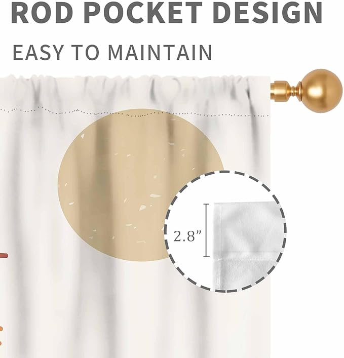 Rainbow Curtains for Girls Bedroom, Boho Rianbow Quotes Inspirational Motivational Positive Colorful Pastel Window Drapery for Baby Kids Living Room Toddler Nursery Classroom 2 Panels, 42"x63" Inch